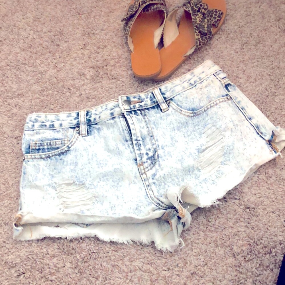 Forever 21 High Rise, Acid Wash Shorts
